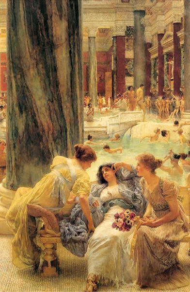 Sir Lawrence Alma-Tadema,OM.RA,RWS The Baths at Caracalla oil painting picture